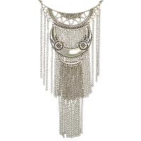Zinc Alloy Fringe Necklace, with 8cm extender chain, silver color plated, vintage & for woman Approx 16.15 Inch 