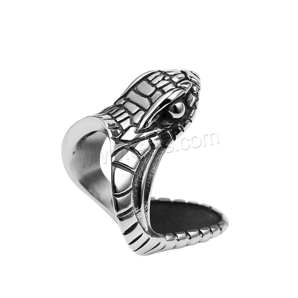 Zinc Alloy Finger Ring, Snake, plated, punk style & Unisex & different size for choice, Sold By PC