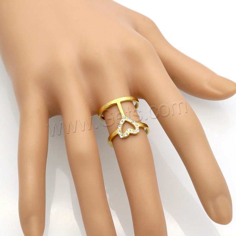 チタン鋼の指環, チタン鋼, メッキ, 異なるサイズの選択 & 女性用 & ライン石のある & くり抜き, 無色, 19mm, 売り手 パソコン