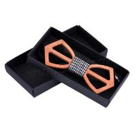 Wood Bow Ties, with Cloth, fashion jewelry & Unisex 