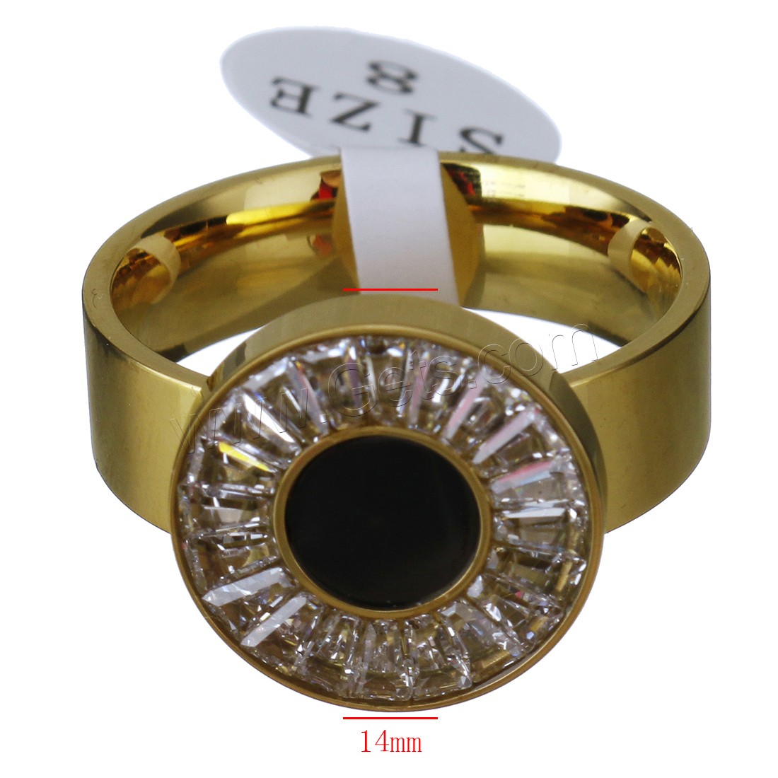 Нержавеющая сталь Rhinestone палец кольцо, нержавеющая сталь, с канифоль, Другое покрытие, разный размер для выбора & Женский & со стразами, Много цветов для выбора, 14mm, продается PC