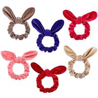 Bunny Ears Hair Scrunchies, Velvet, with Rubber Band, fashion jewelry & for children 198mm 