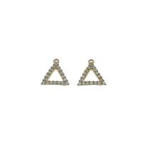 Cubic Zirconia Micro Pave Brass Pendant, Triangle, gold color plated, micro pave cubic zirconia & hollow Approx 0.5mm 