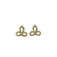 Cubic Zirconia Micro Pave Brass Connector, gold color plated, micro pave cubic zirconia & 1/1 loop Approx 0.5mm 