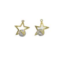 Cubic Zirconia Brass Pendants, gold color plated, with cubic zirconia & hollow Approx 1mm 