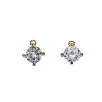 Cubic Zirconia Brass Pendants, gold color plated, with cubic zirconia Approx 0.8mm 