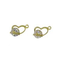 Cubic Zirconia Brass Pendants, gold color plated, with cubic zirconia & hollow Approx 1.2mm 