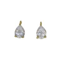 Cubic Zirconia Brass Pendants, gold color plated, with cubic zirconia Approx 0.9mm 