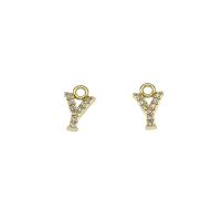 Letter Brass Pendants, Letter Y, gold color plated, micro pave cubic zirconia Approx 1.5mm 