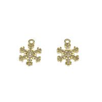 Cubic Zirconia Micro Pave Brass Pendant, Snowflake, gold color plated, micro pave cubic zirconia Approx 1.2mm 