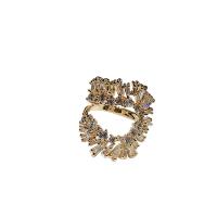 Anillo de dedo de aleación de Zinc, chapado, Joyería & para mujer & con diamantes de imitación, más colores para la opción, 20x24mm, Vendido por UD