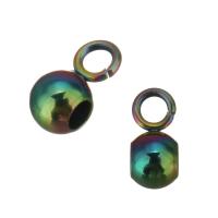 Stainless Steel Bail Bead, fashion jewelry & DIY, multi-colored Approx 2mm 