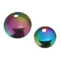 Stainless Steel Pendants, Flat Round, fashion jewelry & DIY multi-colored Approx 1.5mm 