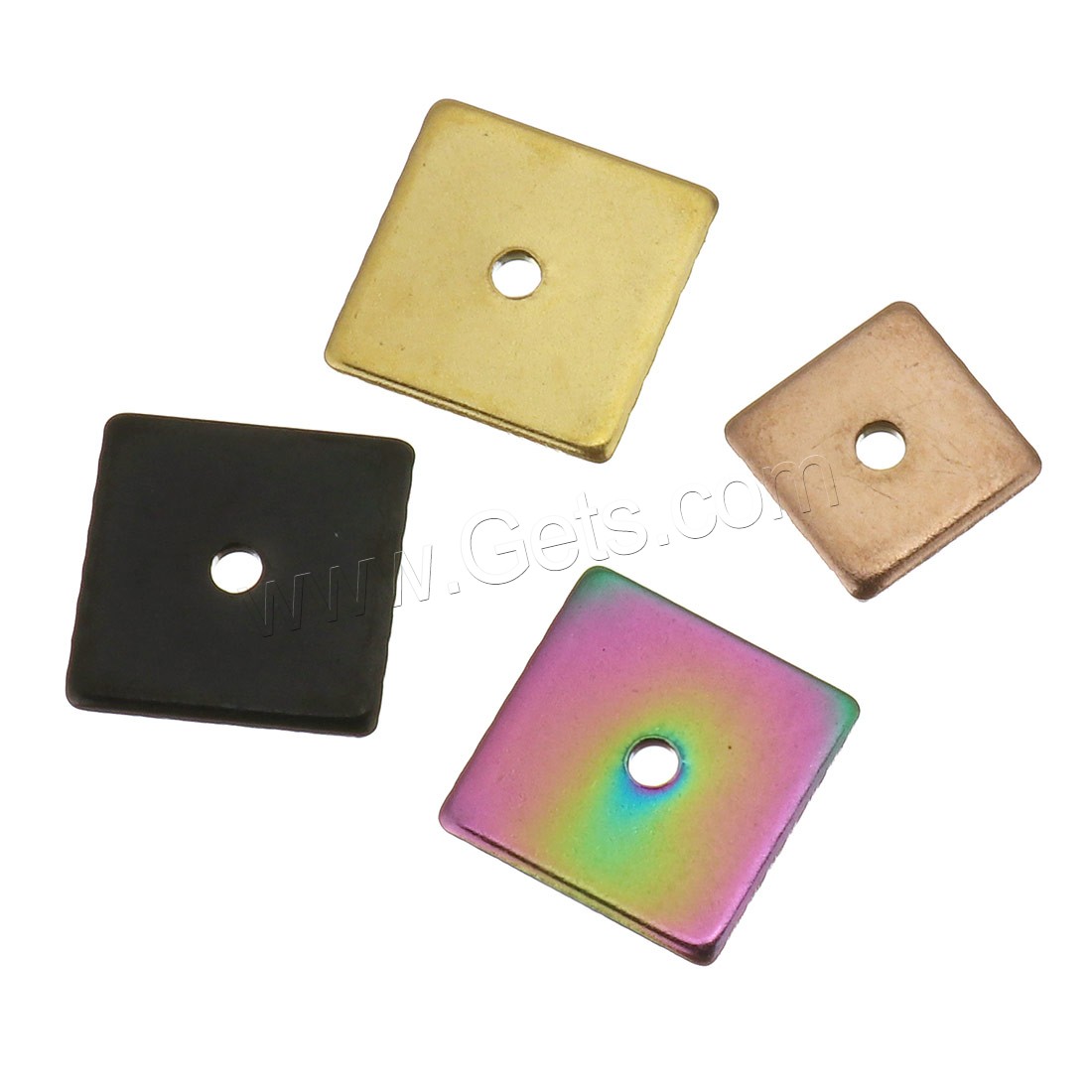 Stainless Steel Beads, Square, plated, fashion jewelry & DIY & different size for choice, more colors for choice, Hole:Approx 1mm, Sold By PC