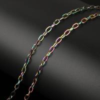 Chaîne ovale en acier inoxydable, bijoux de mode & DIY, multicolore Vendu par bobine