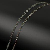 Stainless Steel Rolo Chain, with plastic spool, fashion jewelry & DIY, multi-colored 