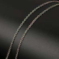 Stainless Steel Oval Chain, with plastic spool, fashion jewelry & DIY, multi-colored 