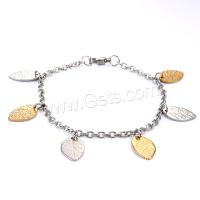 Stainless Steel Charm Bracelet, Leaf, fashion jewelry & for woman, 200mm 