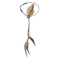 Gothic Headband, Zinc Alloy, with Feather & PU Leather, plated, folk style & for woman, 380mm Approx 20.5 Inch 