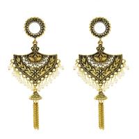 Plastic Pearl Zinc Alloy Earring, with Plastic Pearl, plated, vintage & folk style & for woman 