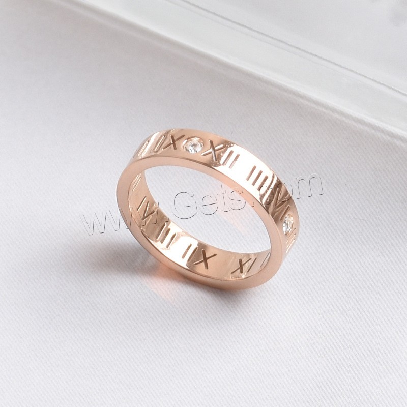 Titanium Steel Finger Ring, plated, different size for choice & for woman & with rhinestone, more colors for choice, Sold By PC