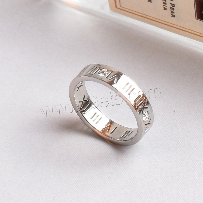 チタン鋼の指環, チタン鋼, メッキ, 異なるサイズの選択 & 女性用 & ライン石のある, 無色, 売り手 パソコン