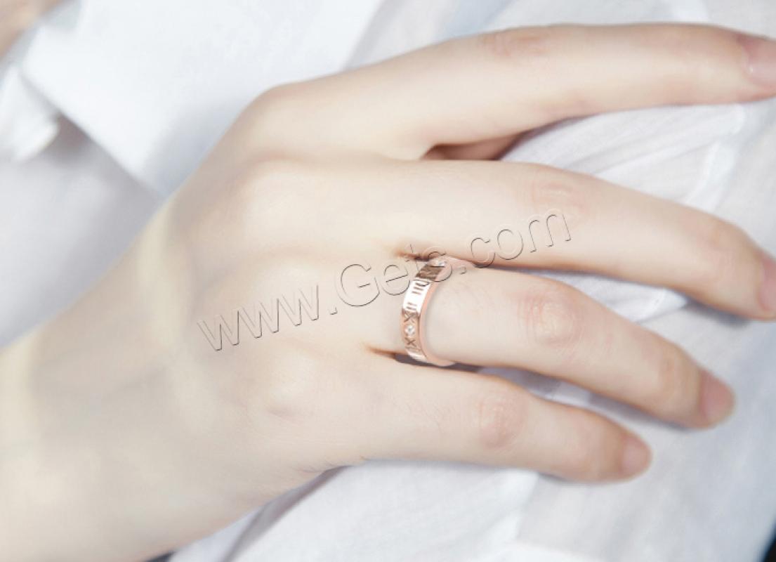 Титан Сталь палец кольцо, титан, Другое покрытие, разный размер для выбора & Женский & со стразами, Много цветов для выбора, продается PC