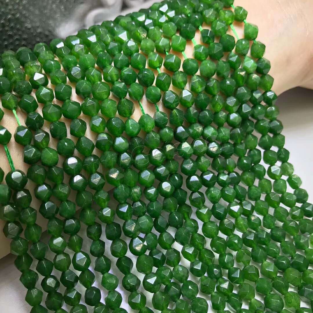 Jade Taiwan Perlen, Taiwan Jade, poliert, Modeschmuck & DIY & verschiedene Größen vorhanden & facettierte, grün, Länge:ca. 15 ZollInch, verkauft von Strang