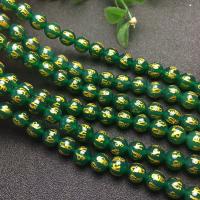 Natural Green Agate Beads, Round, polished, fashion jewelry & DIY green 