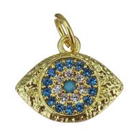 Cubic Zirconia Micro Pave Brass Pendant, Eye, gold color plated, fashion jewelry & micro pave cubic zirconia Approx 3.5mm 