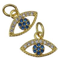Cubic Zirconia Micro Pave Brass Pendant, Eye, gold color plated, fashion jewelry & micro pave cubic zirconia Approx 3.5mm 
