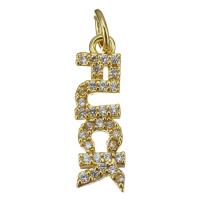 Cubic Zirconia Micro Pave Brass Pendant, gold color plated, fashion jewelry & micro pave cubic zirconia Approx 3.5mm 