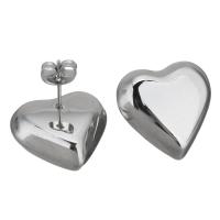 Stainless Steel Stud Earring, Heart, fashion jewelry & for woman, original color 