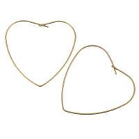 Stainless Steel Leverback Earring, Heart, gold color plated, fashion jewelry & for woman 