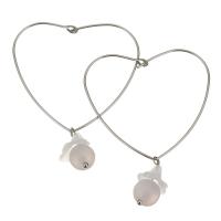 Stainless Steel Leverback Earring, with Acrylic, Heart, fashion jewelry & for woman, original color  