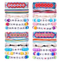 Acrylic Bracelets, with Cotton Thread, 6 pieces & fashion jewelry & for woman 15mm 