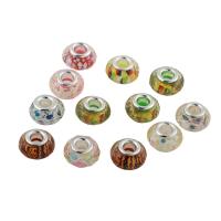 Resin Jewelry Beads, with Brass, platinum color plated, random style & fashion jewelry & large hole Approx 5mm 