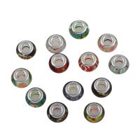 Resin Jewelry Beads, with Brass, platinum color plated, random style & large hole, 13*8mm Approx 5mm 