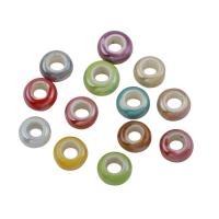 Revestimiento Porcelana bolas, Joyería & agujero largo, Color aleatorio, 14*8mm, agujero:aproximado 5mm, Vendido por UD