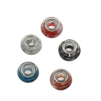 Lampwork Beads, with Brass, platinum color plated, large hole 13*10mm Approx 5mm 