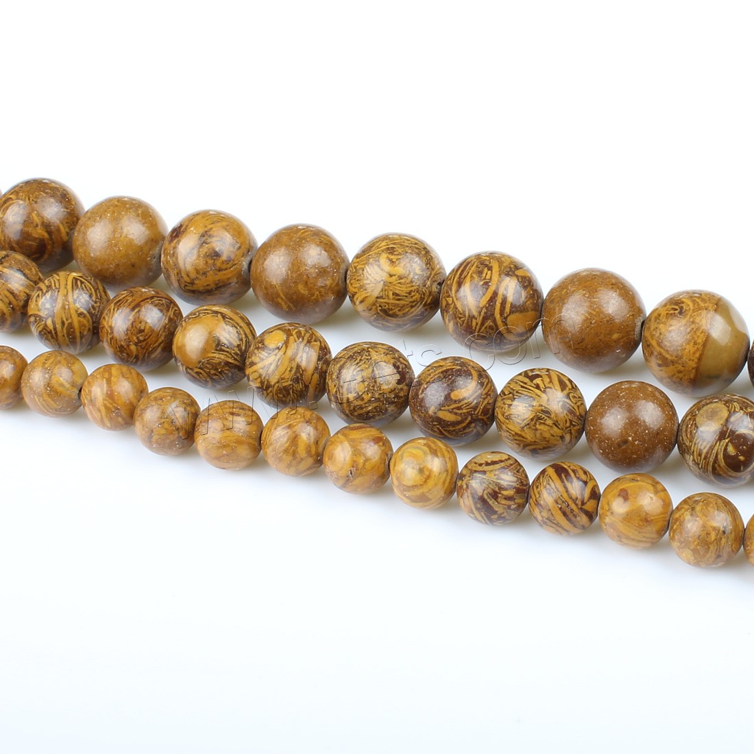 Lighter Imperial Jade Beads, Round, fashion jewelry & different size for choice, golden, Hole:Approx 1mm, Length:Approx 14.9 Inch, Sold By Strand
