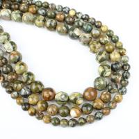 Jaspis Kambaba Perlen, Kambaba+Jasper, rund, Modeschmuck & verschiedene Größen vorhanden, grün, Bohrung:ca. 1mm, Länge:ca. 14.9 ZollInch, verkauft von Strang