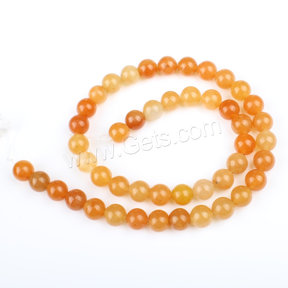 Jade Yellow Bead, Round, fashion jewelry & different size for choice, yellow, Hole:Approx 1mm, Length:Approx 14.9 Inch, Sold By Strand