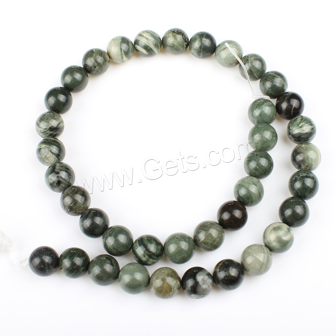 Green Grass Stone Beads, Round, fashion jewelry & different size for choice, green, Hole:Approx 1mm, Length:Approx 14.9 Inch, Sold By Strand