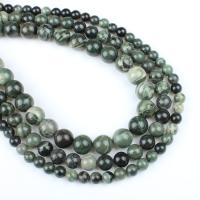 Grüner Grasstein Perle, rund, Modeschmuck & verschiedene Größen vorhanden, grün, Bohrung:ca. 1mm, Länge:ca. 14.9 ZollInch, verkauft von Strang