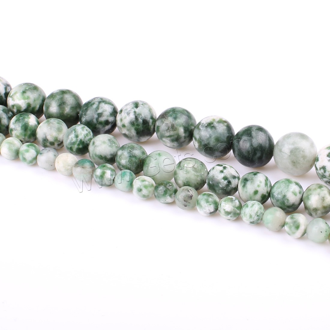 Perles en pierre grenat naturelles, jade du Qinghai, Rond, normes différentes pour le choix, vert, Trou:Environ 1mm, Longueur:Environ 14.9 pouce, Vendu par brin