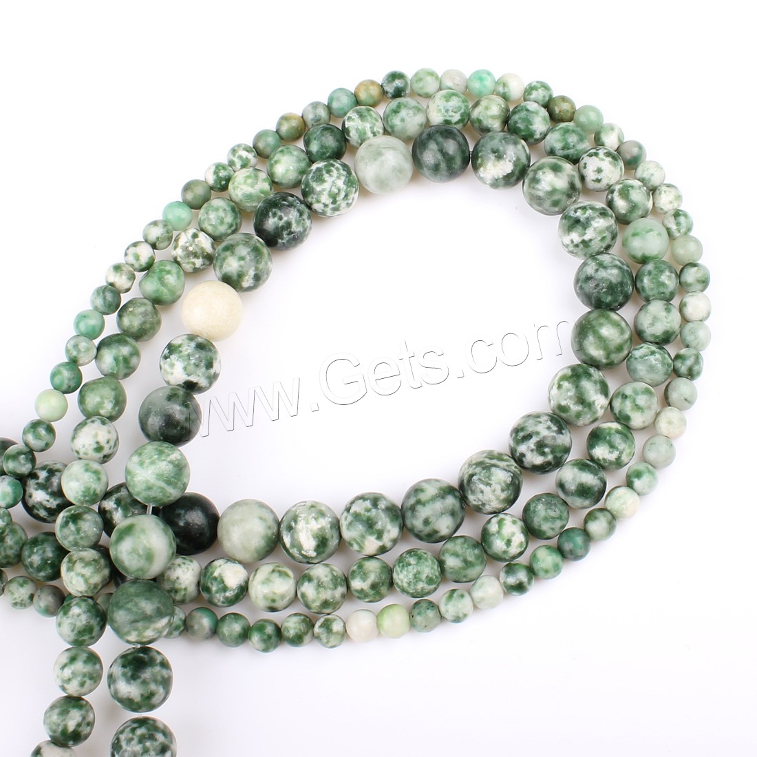 Perles en pierre grenat naturelles, jade du Qinghai, Rond, normes différentes pour le choix, vert, Trou:Environ 1mm, Longueur:Environ 14.9 pouce, Vendu par brin
