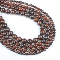 Rote Jaspis Perle, Roter Jaspis, rund, verschiedene Größen vorhanden, Bohrung:ca. 1mm, Länge:ca. 14.9 ZollInch, verkauft von Strang