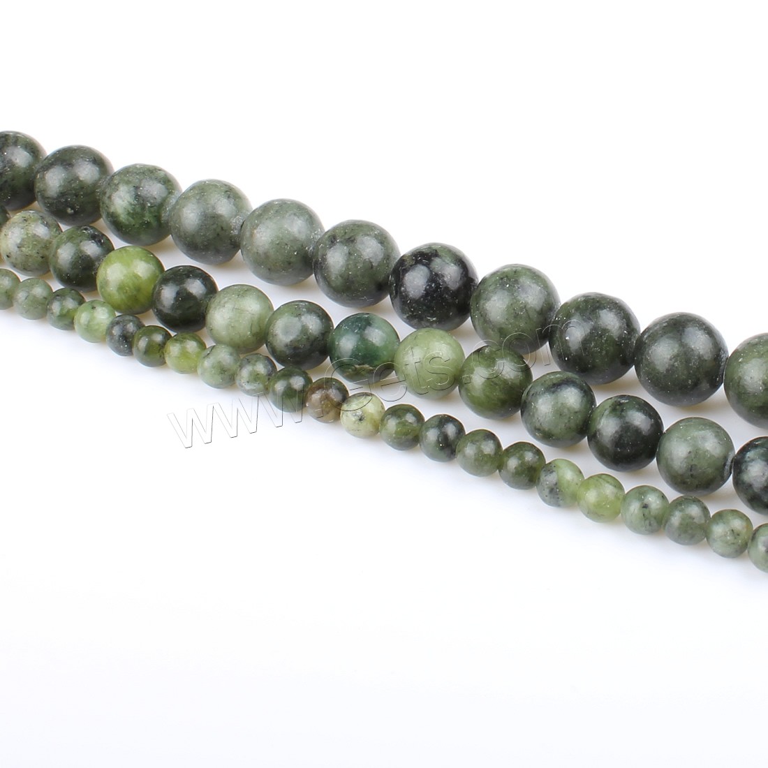 Jade sureño Abalorio, Esférico, diverso tamaño para la opción, verde, agujero:aproximado 1mm, longitud:aproximado 14.9 Inch, Vendido por Sarta