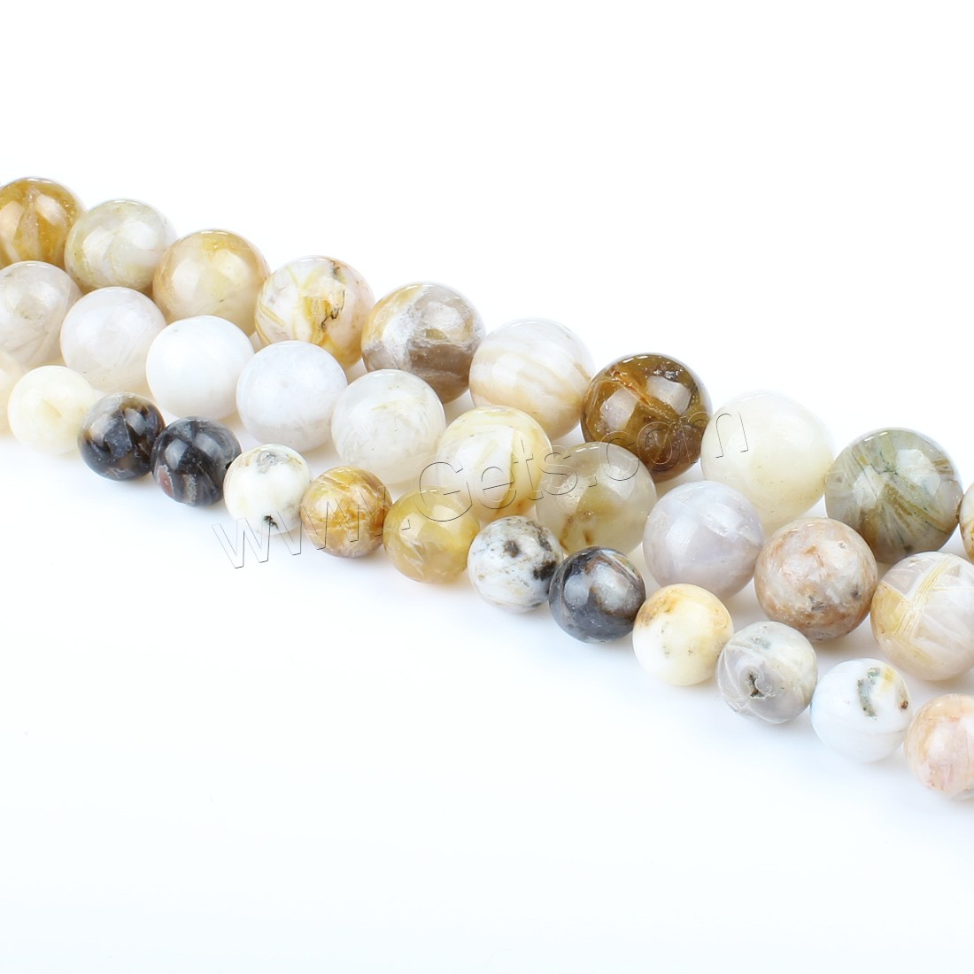 Natural Bamboo Agate Beads, Round, different size for choice, Hole:Approx 1mm, Length:Approx 14.9 Inch, Sold By Strand